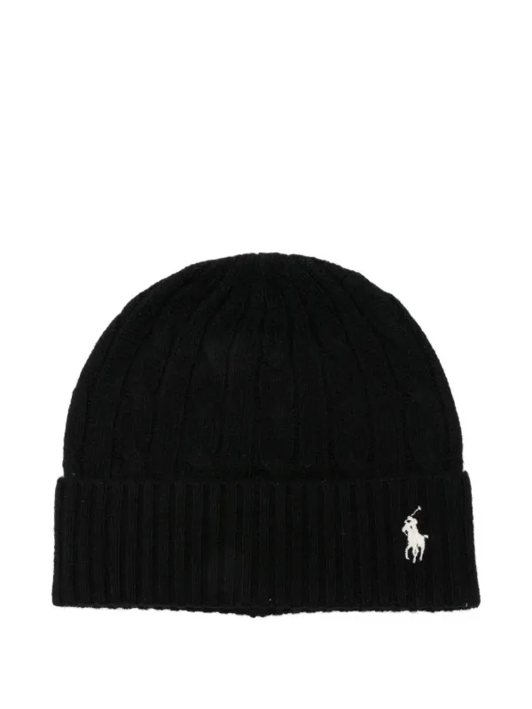 Polo by Ralph Lauren Black Knit Beanie Polo Ralph Lauren Black Lightweight Cotton Beanie Polo Ralph  main image 3
