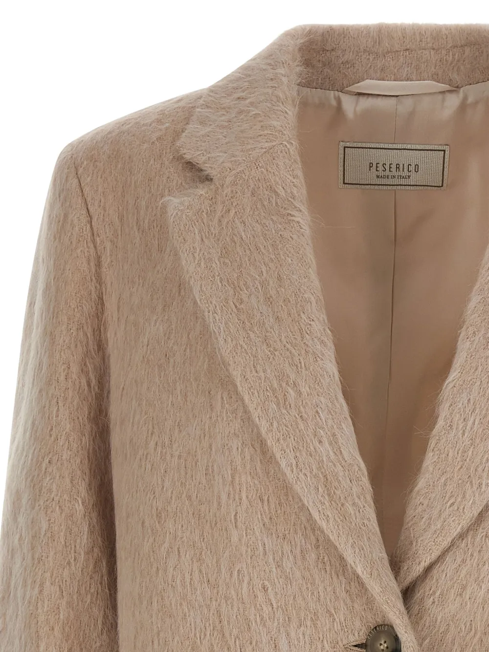 Peserico single-breasted flap-pocket blazer Beige