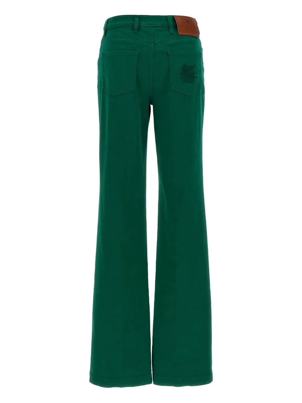 ETRO embroidered-logo back-patch trousers - Groen
