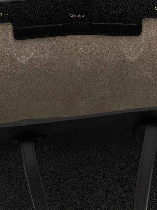 Valextra Medium Vivi Leather Tote Bag Black FARFETCH IN