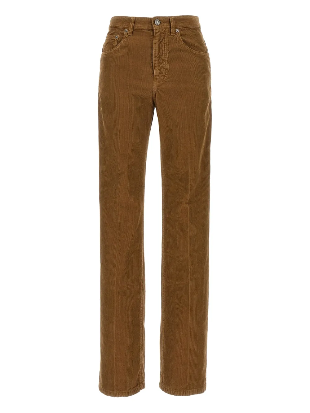 Saint Laurent pleat-detail corduroy trousers Bruin