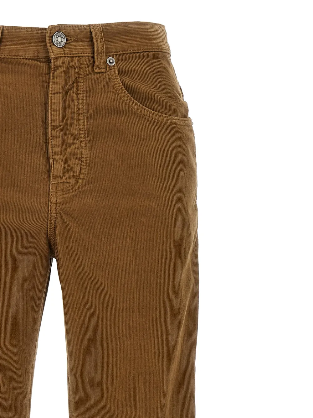 Saint Laurent pleat-detail corduroy trousers Bruin