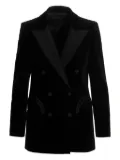 Blazé Milano velvet double-breasted blazer - Black