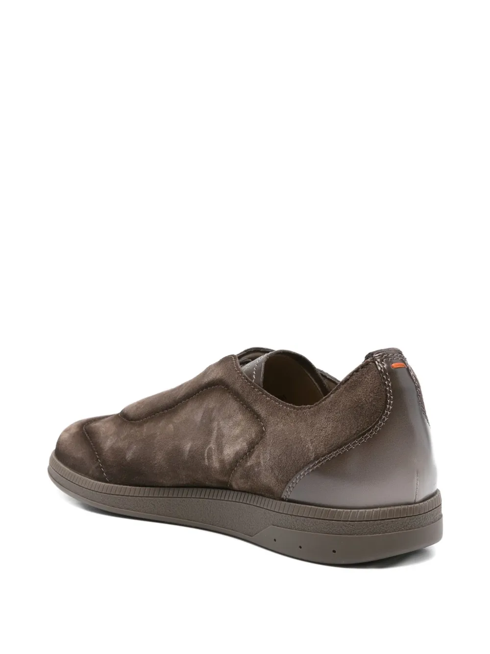 Santoni leather slip-on sneakers Brown
