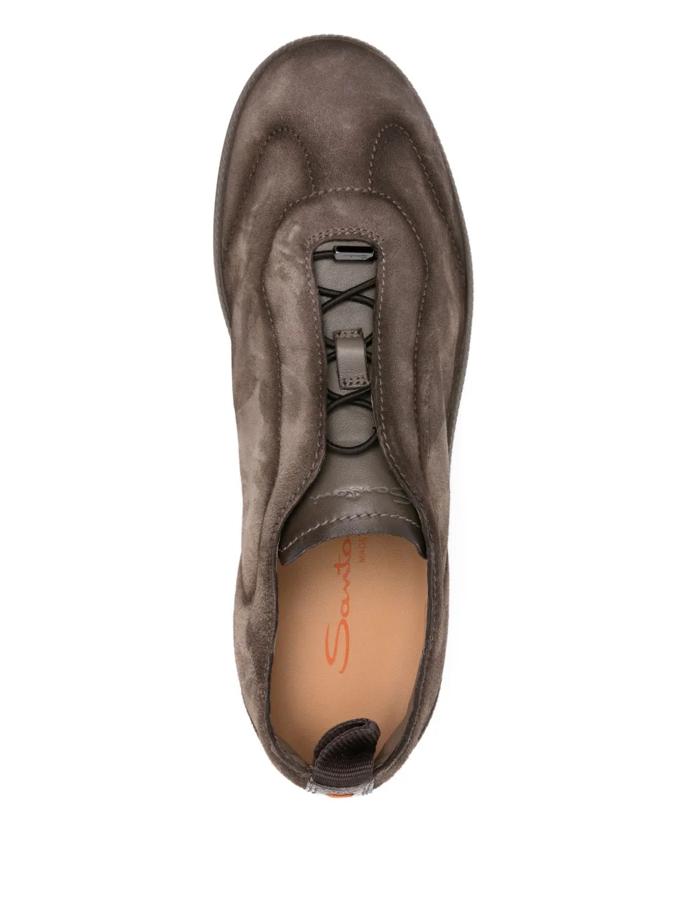 Santoni leather slip-on sneakers Brown
