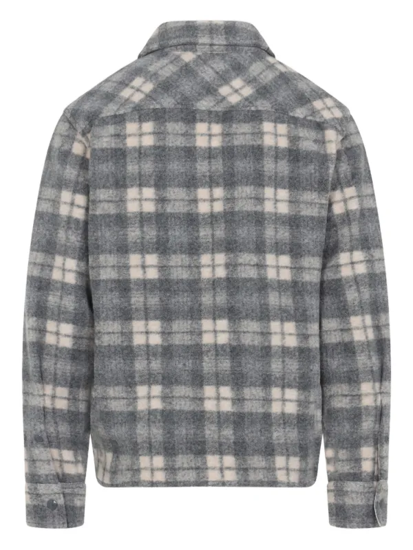 Moncler チェック シャツジャケット | グレー | FARFETCH JP