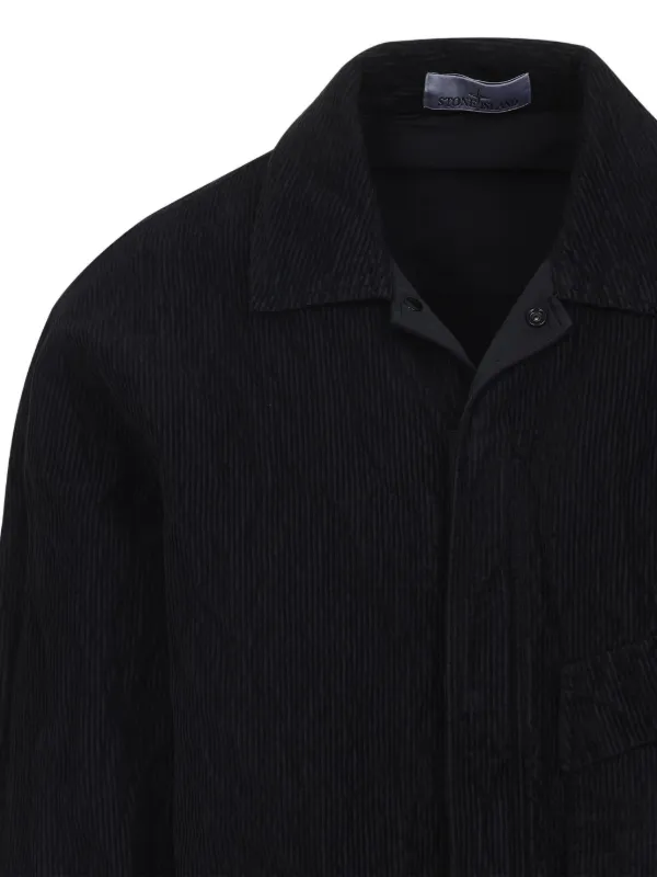 使用回数数回美品 STONE  コーデュロイシャツ ブラック L Stone Island コーデュロイ シャツ | ブラック | FARFETCH JP