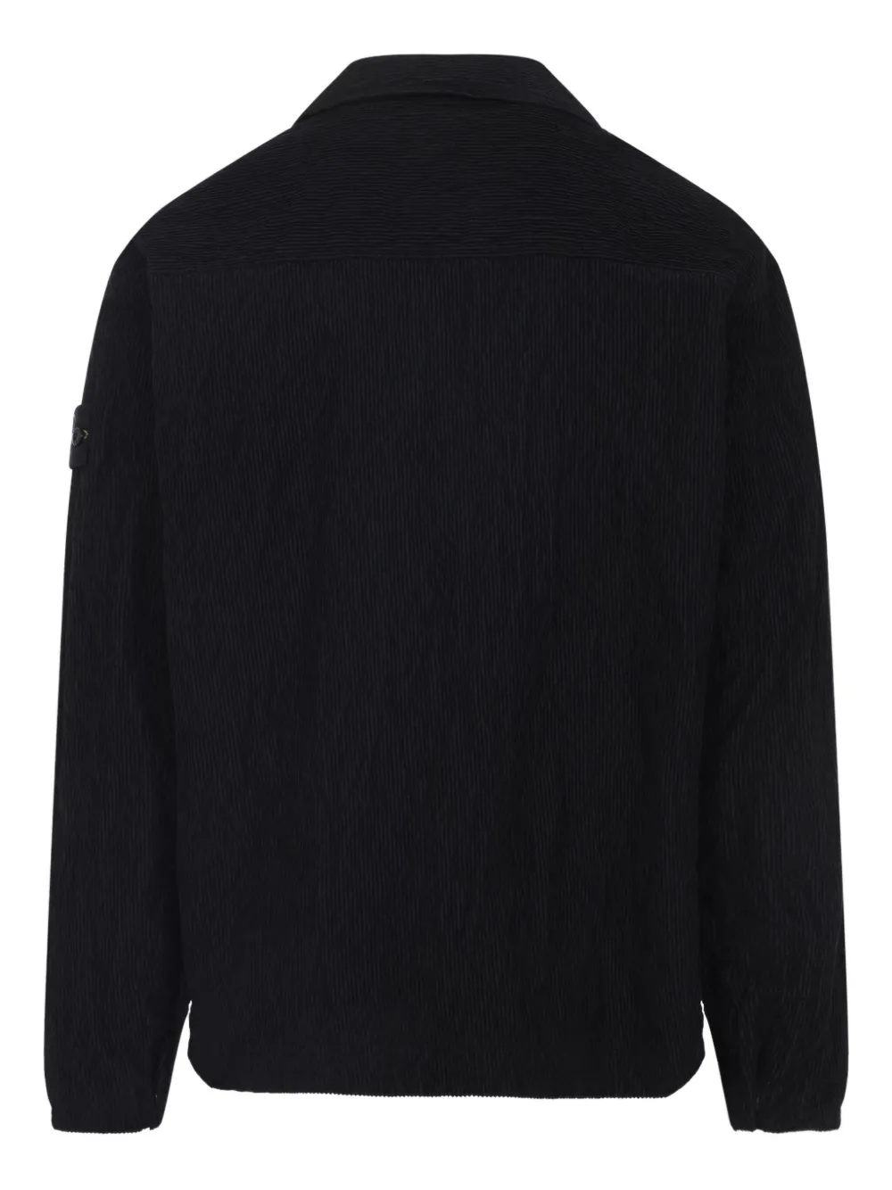 Stone Island corduroy patch-pocket shirt Zwart
