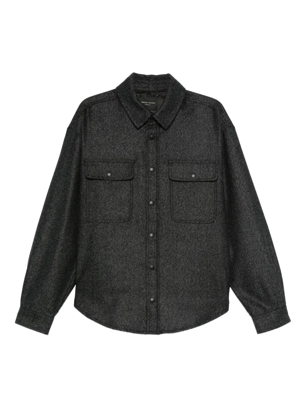 Roberto Collina herringbone-pattern chest-pocket shirt - Grigio