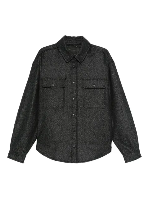 Roberto Collina herringbone-pattern chest-pocket shirt