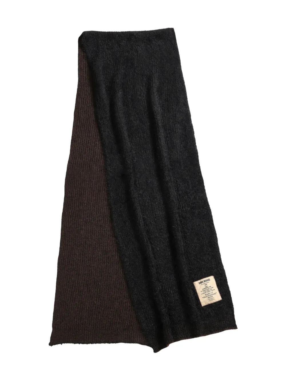 Uma Wang ribbed-knit two-tone scarf Bruin