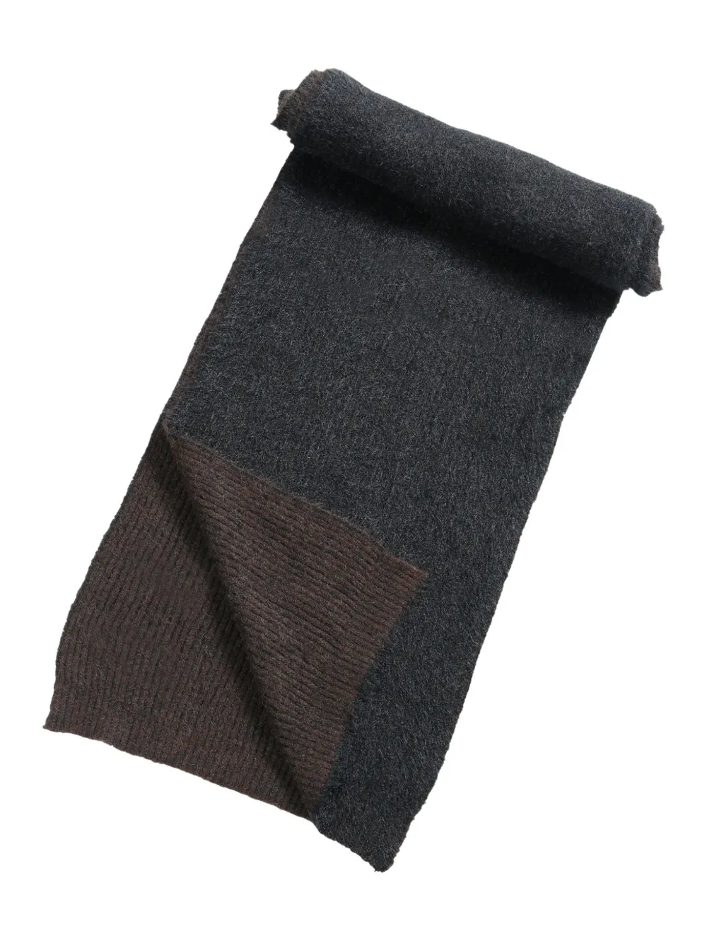 Uma Wang ribbed-knit two-tone scarf Bruin