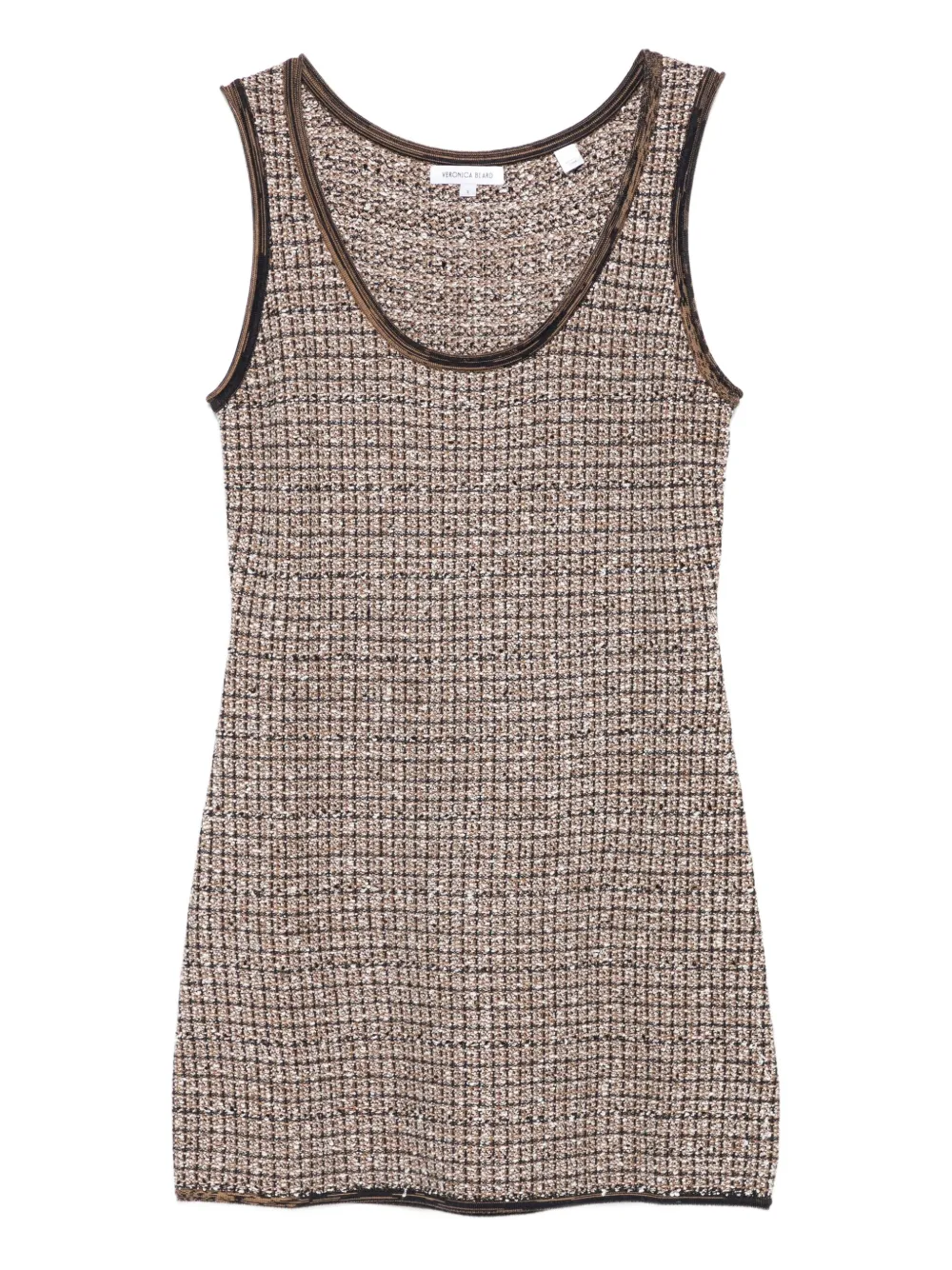 Veronica Beard Tweed Sleeveless Mini Dress In Brown