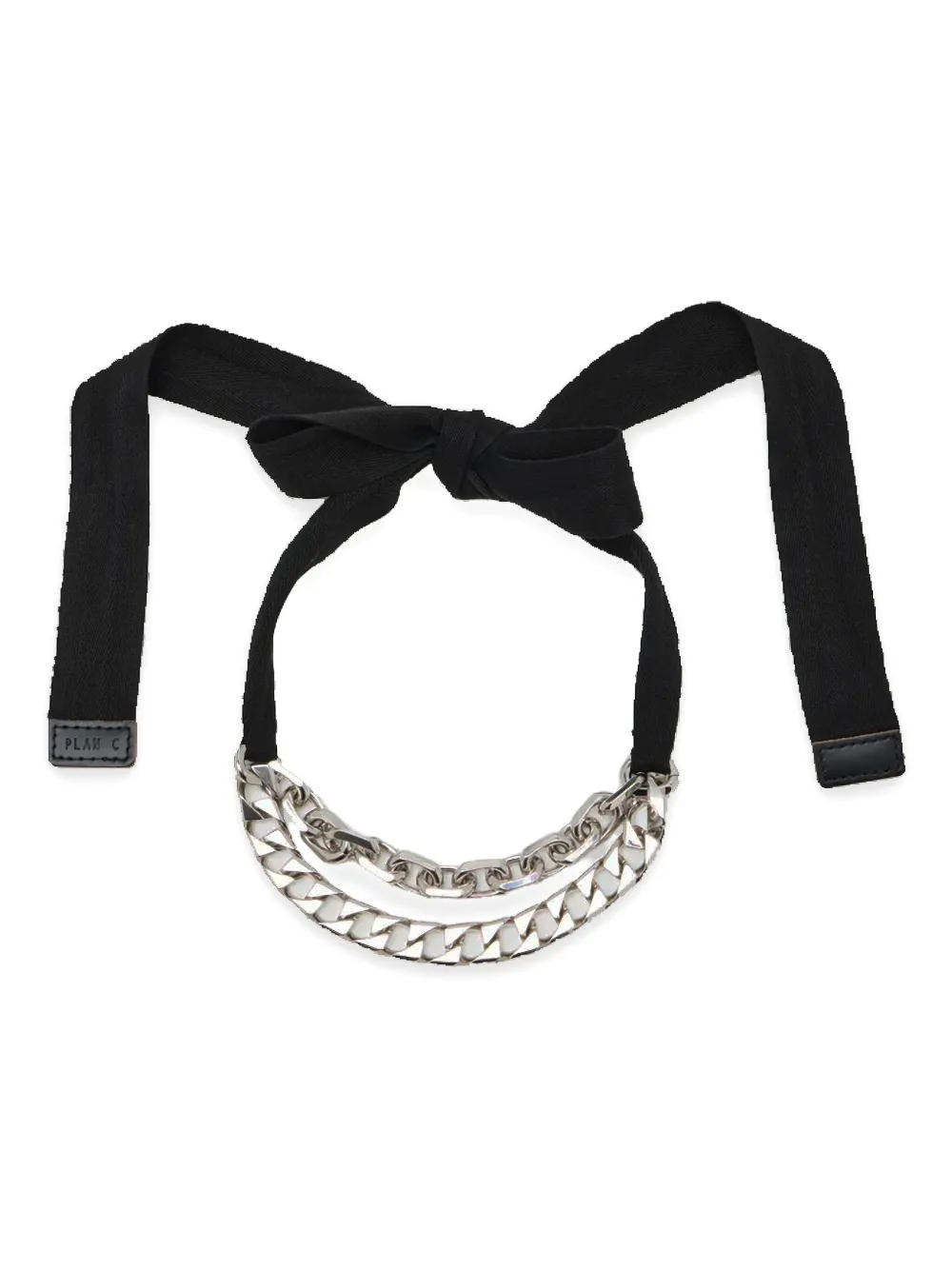 Plan C Ribbon-bow Chain Necklace In Silver