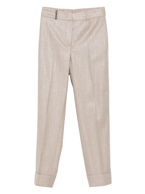 Peserico pantalones con detalle metalizado