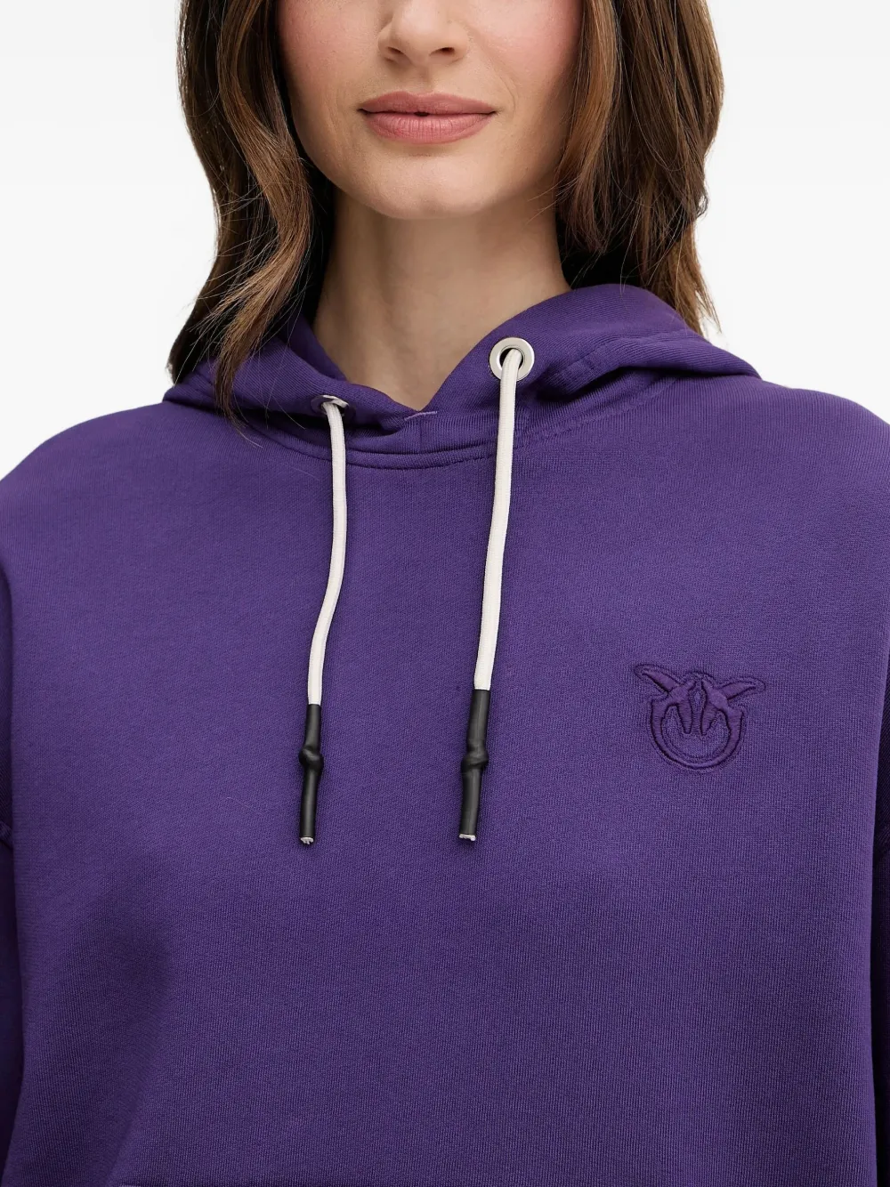 Pinko Logo-detail Hoodie In Animal Print