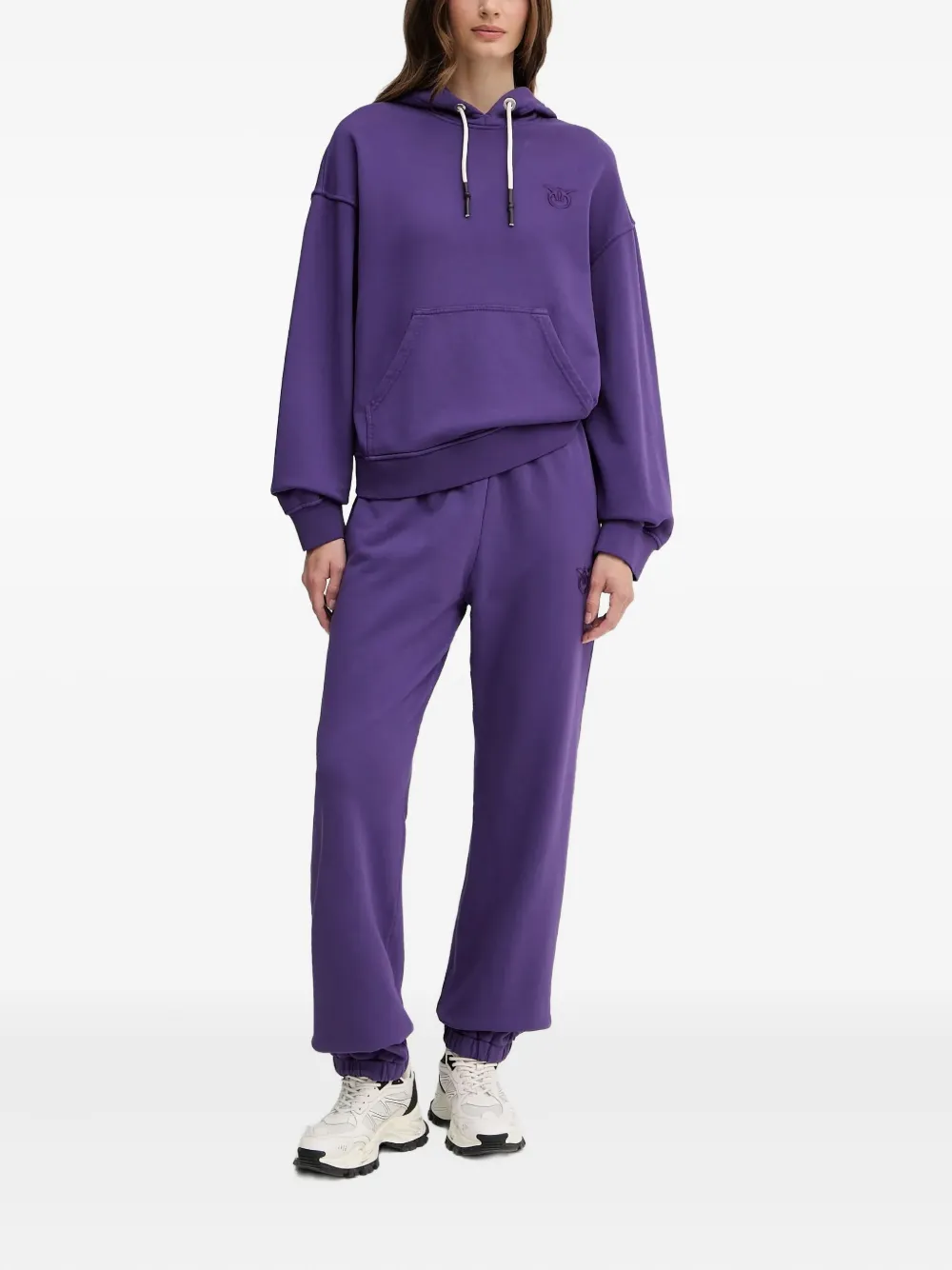 Pinko Logo-detail Hoodie In Animal Print