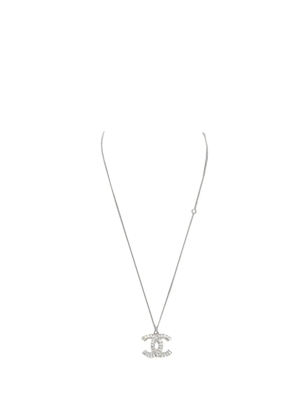 2011 CC Silver Plated Rhinestones Pendant Necklace costume necklace