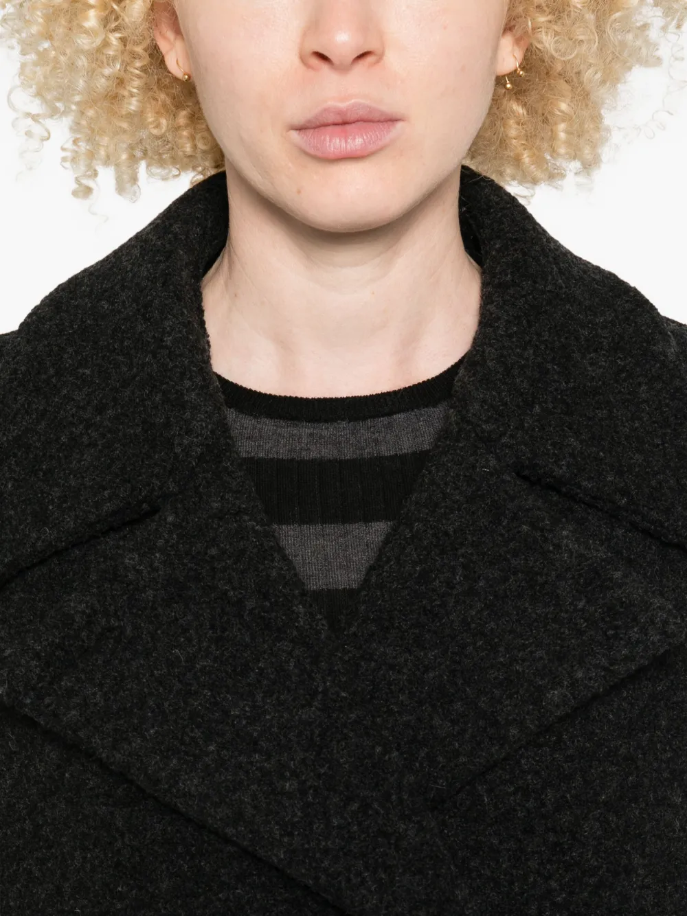 Harris Wharf London Double-breasted Wool Coat In Black