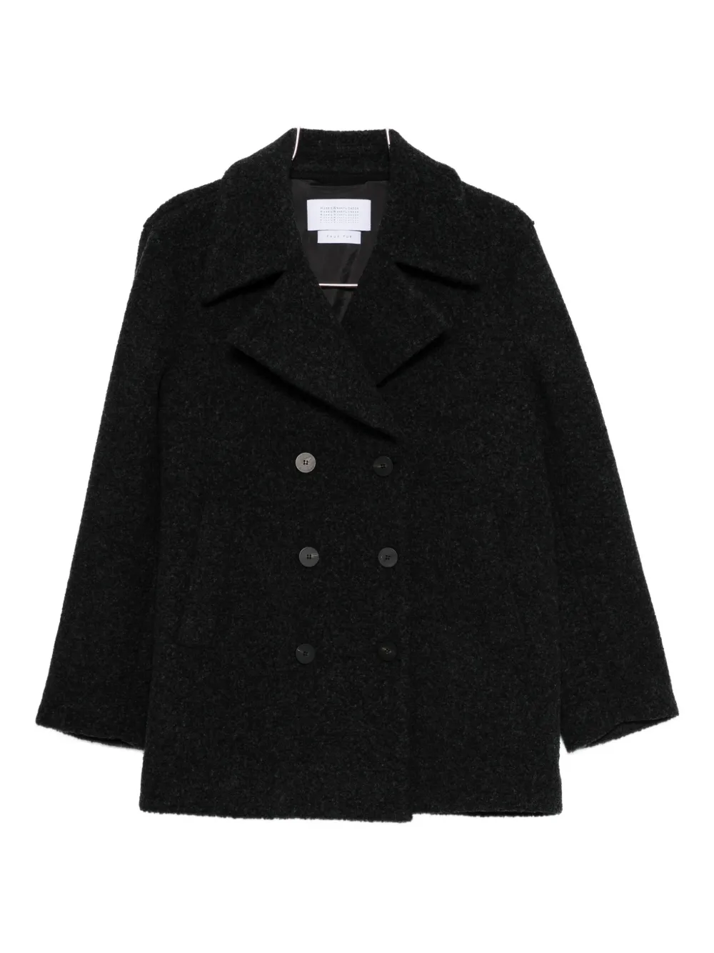 Harris Wharf London Double-breasted Wool Coat In Black