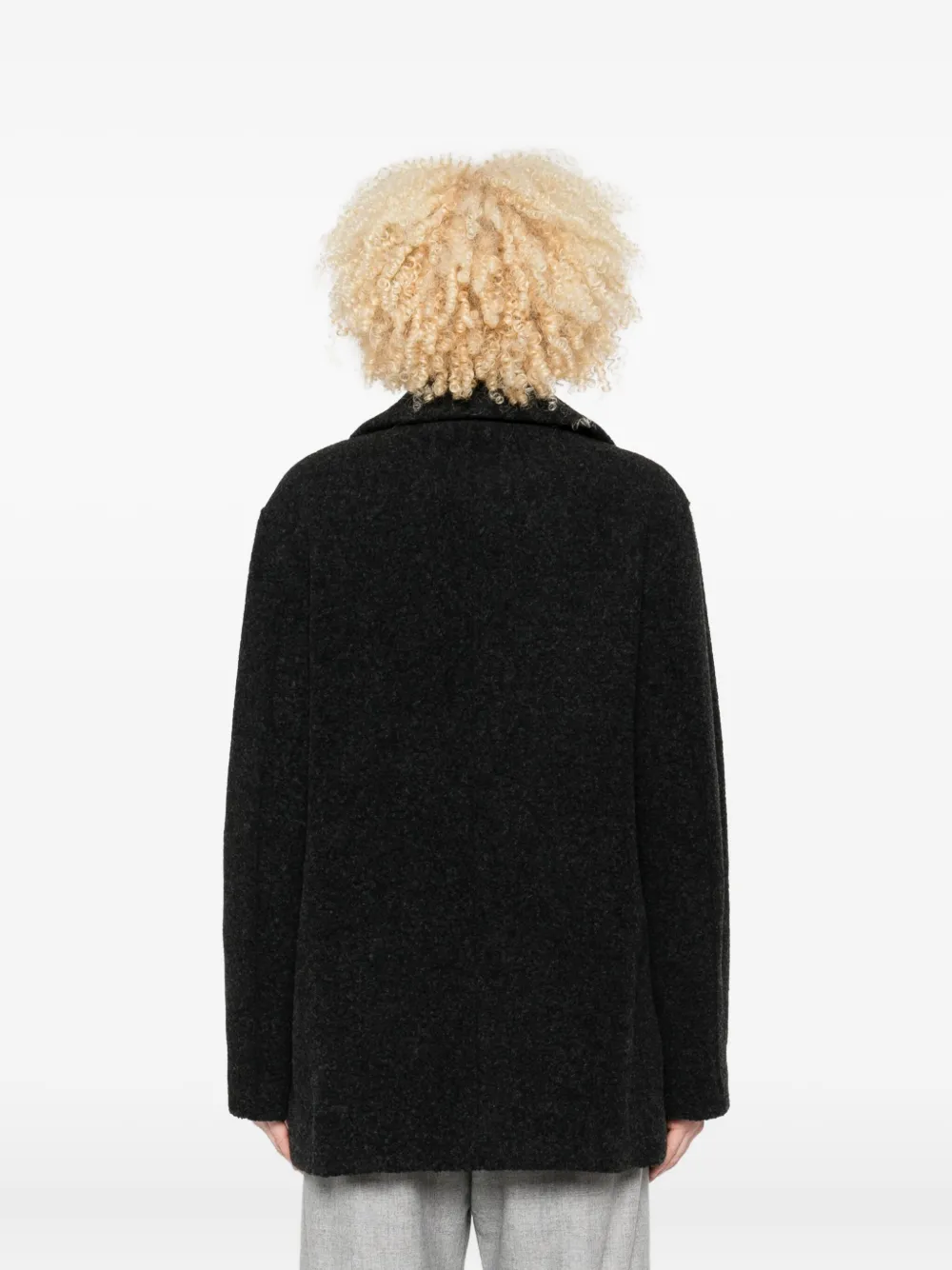 Harris Wharf London Double-breasted Wool Coat In Black