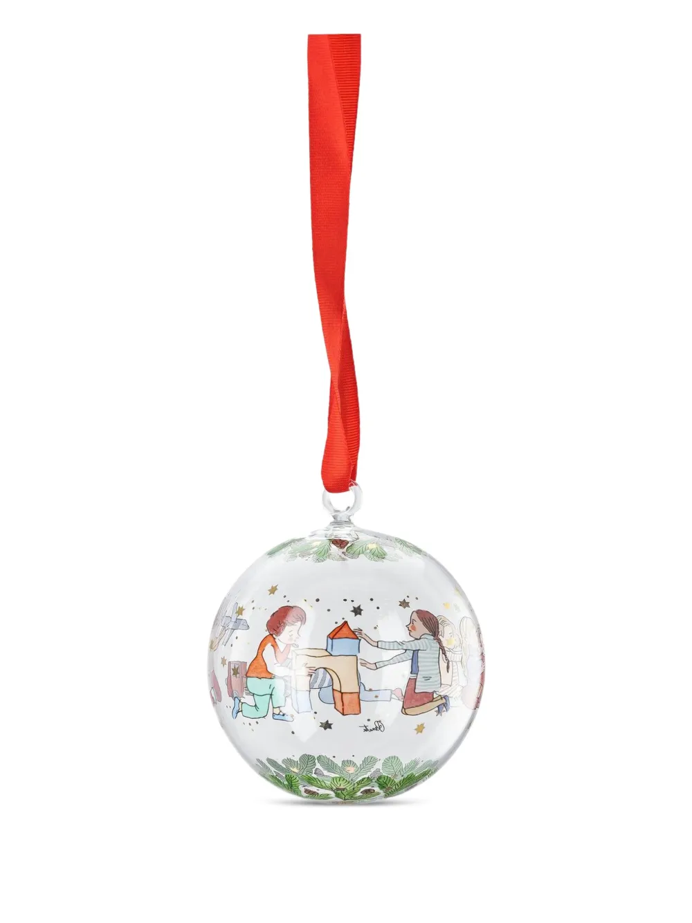 HUTSCHENREUTHER children-playing glass Christmas ornament (6cm) | White | Image 1