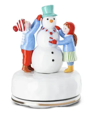 Decorazione Natalizia Villeroy & Boch - Pupazzo Di Neve In Porcellana, 6.5x4.5x9.5 Cm, Con Dettagli Oro, Edizione 2025