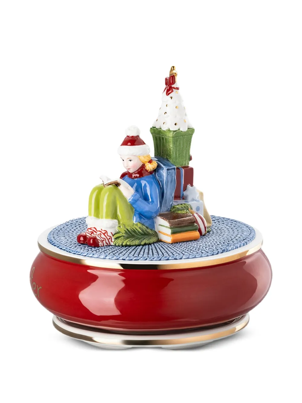  Hutschenreuther Child Scene Musical Box - Red 