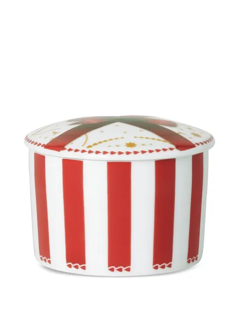 HUTSCHENREUTHER small Christmas striped lidded box (8.4cm x 11.4cm)