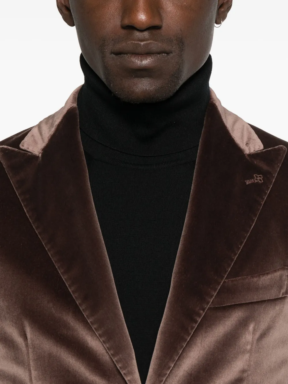 Tagliatore Velvet Patch-pocket Blazer In Brown