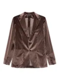Tagliatore velvet patch-pocket blazer - Brown