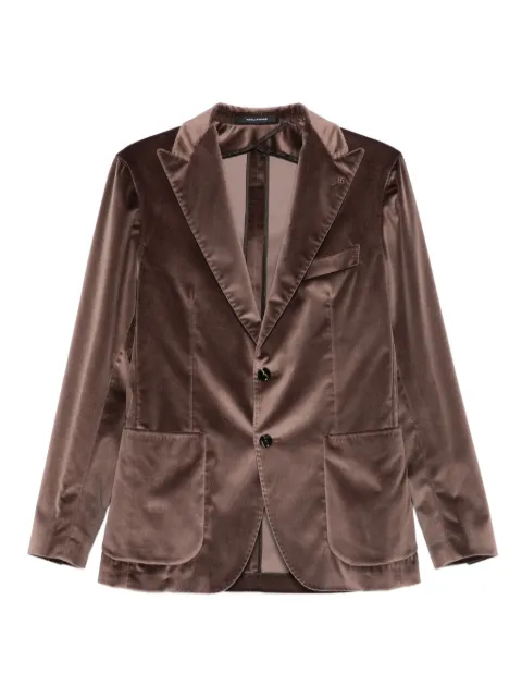 Tagliatore velvet patch-pocket blazer