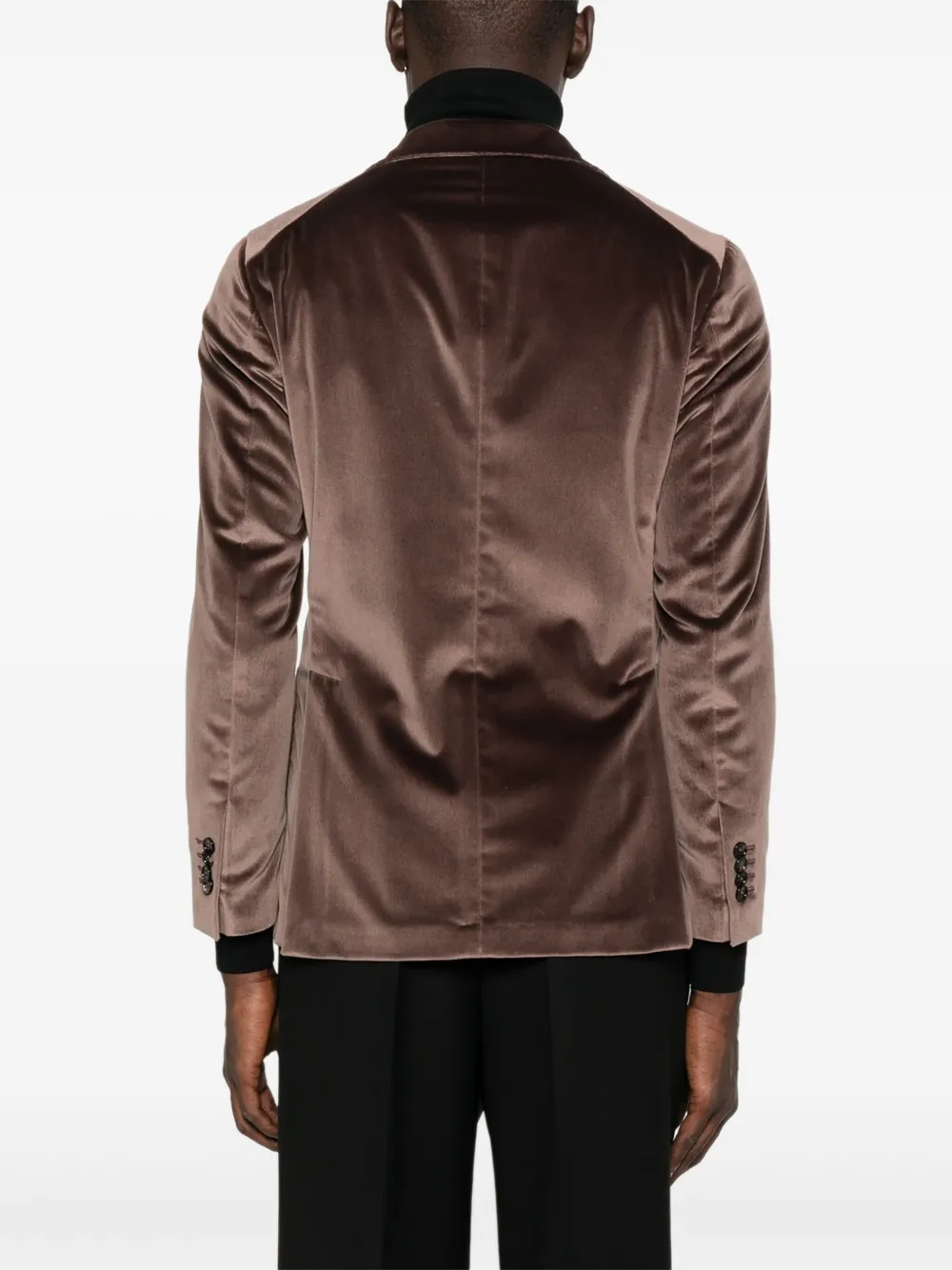 Tagliatore Velvet Patch-pocket Blazer In Brown