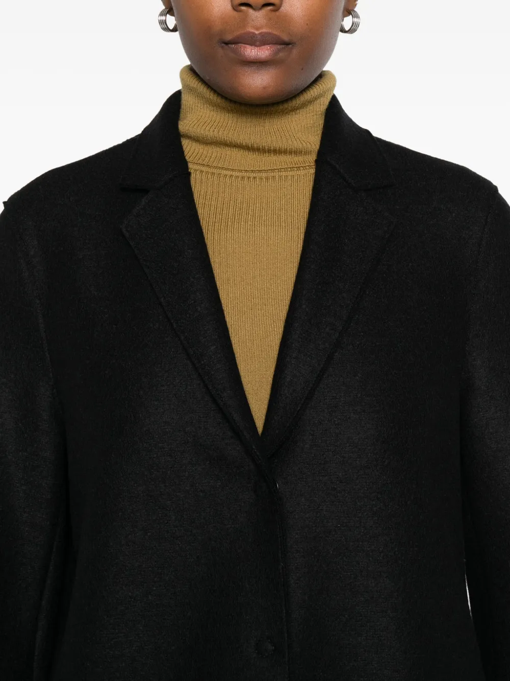 Harris Wharf London Cocoon Virgin-wool Coat In Black
