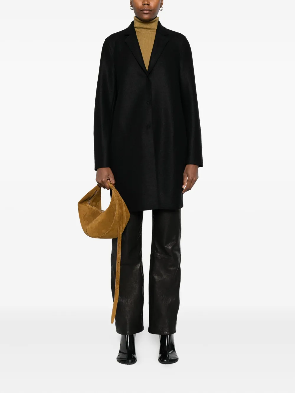 Harris Wharf London Cocoon Virgin-wool Coat In Black