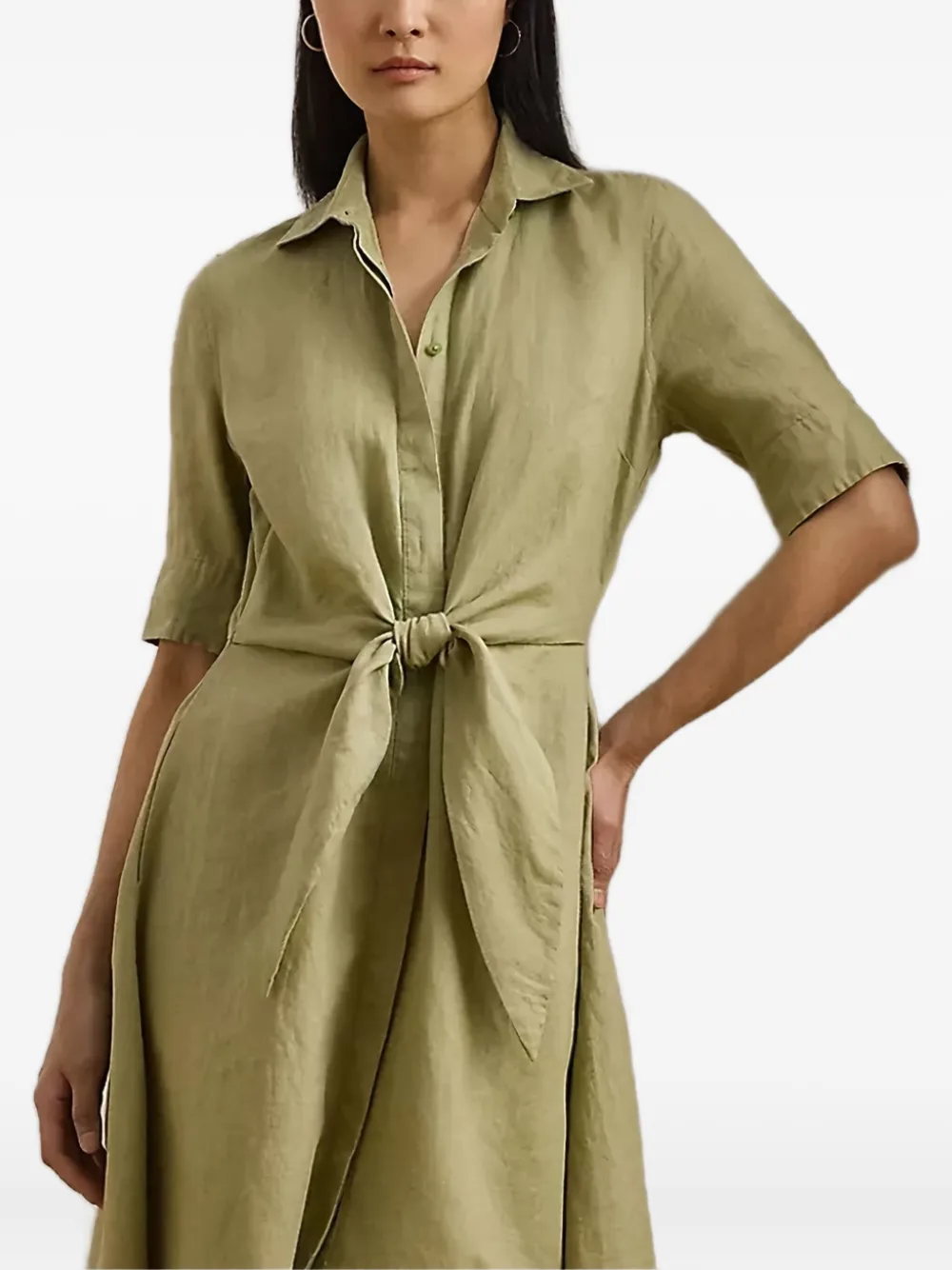 Lauren Ralph Lauren Blousejurk met gestrikte voorkant Groen
