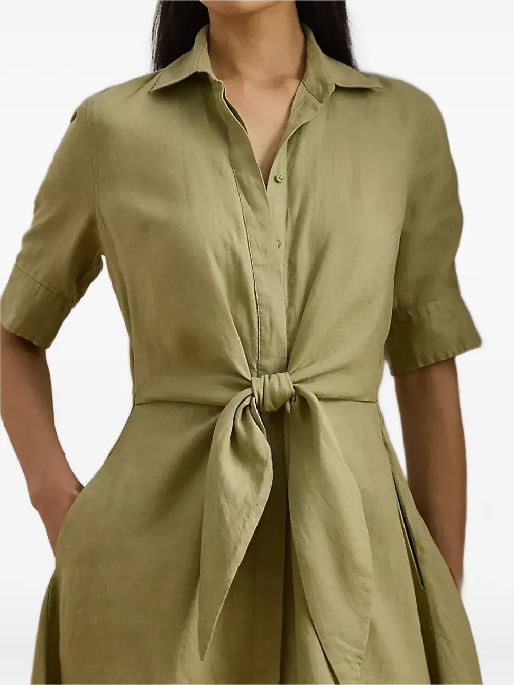 Lauren Ralph Lauren Blousejurk met gestrikte voorkant Groen