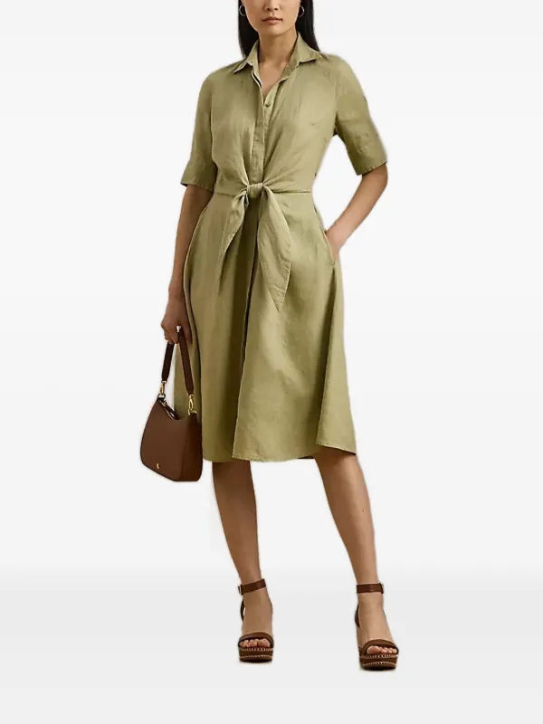 ralph lauren tie front shirt dress