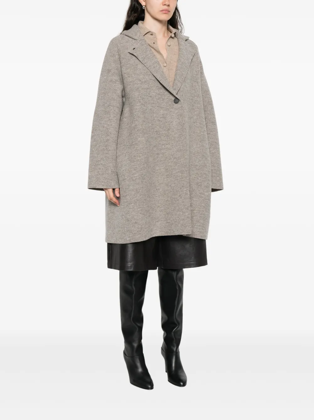 Harris Wharf London Gemêleerde jas met enkele rij knopen Grijs