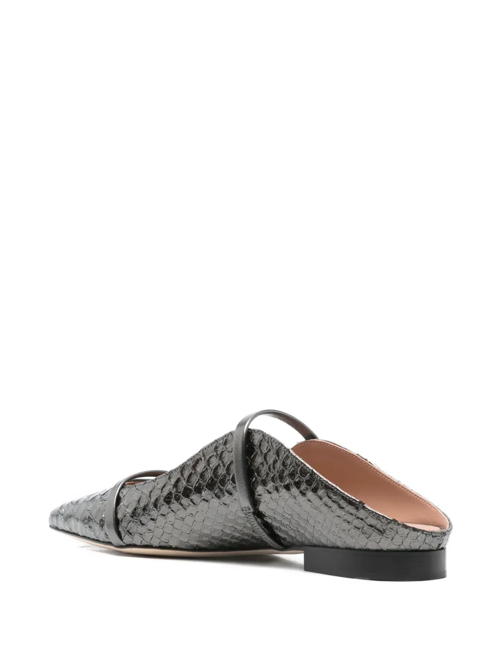 Malone Souliers Leather Pointed-toe Flats In Gray