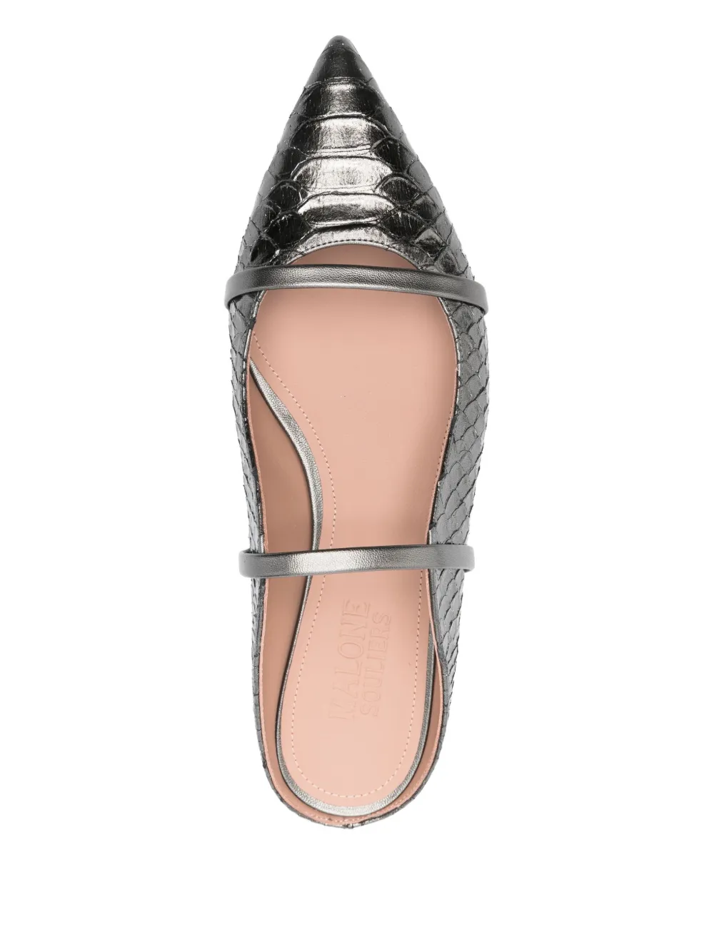 Malone Souliers Leather Pointed-toe Flats In Gray
