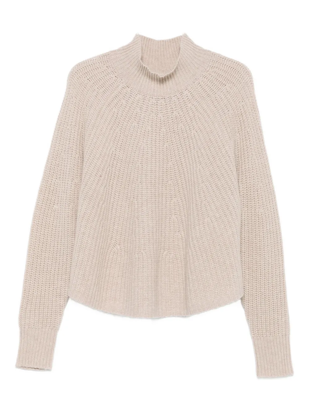 Allude High-neck Ribbed-knit Sweater In Neutral