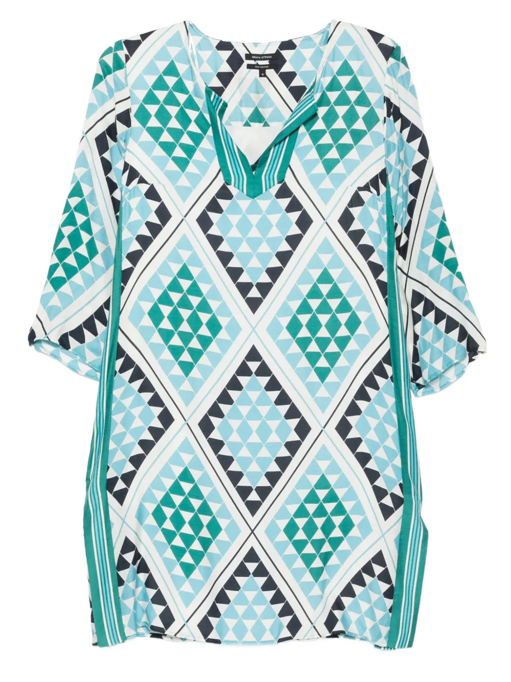 Marc O'Polo geometric-print V-neck midi dress | White | Image 1