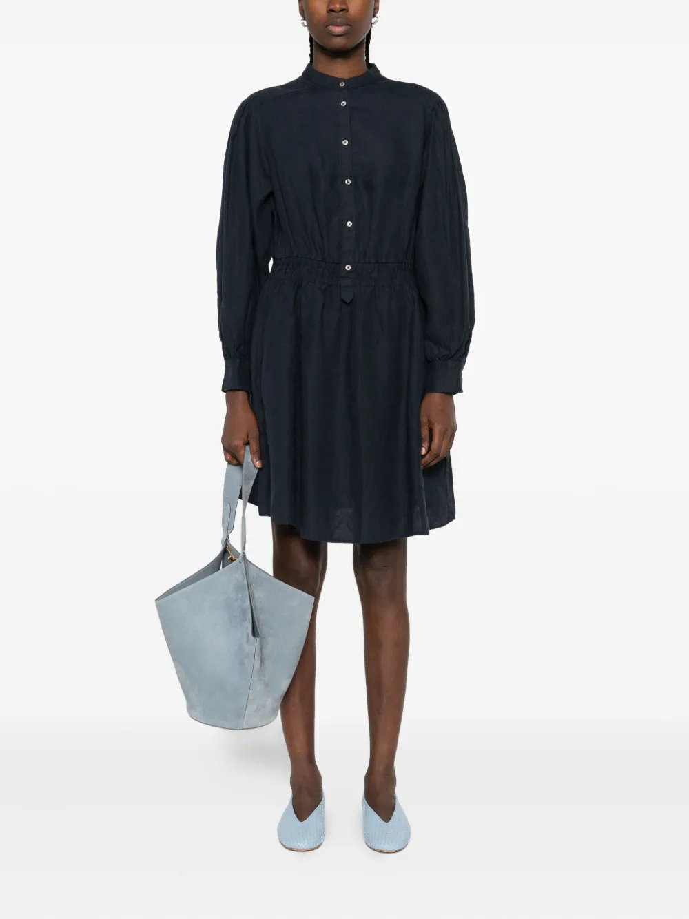 Marc O'Polo Midi-jurk met knopen - Blauw