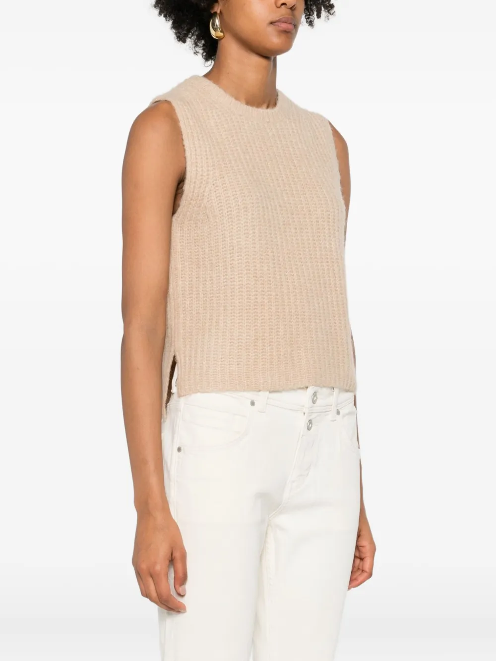 Marc O'polo Ribbed Sleeveless Top In Pink