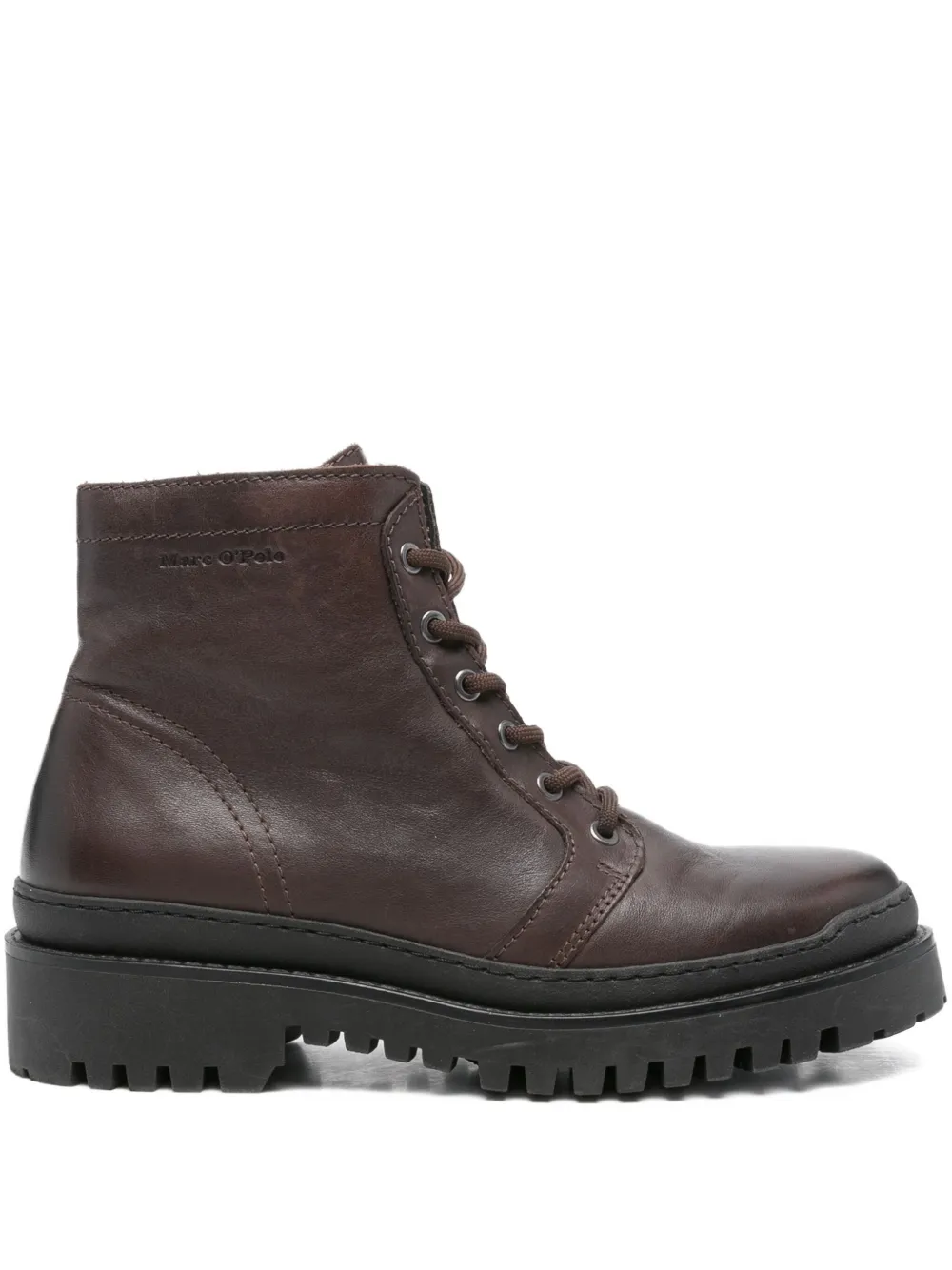 Marc O'Polo lace-up biker boots Brown