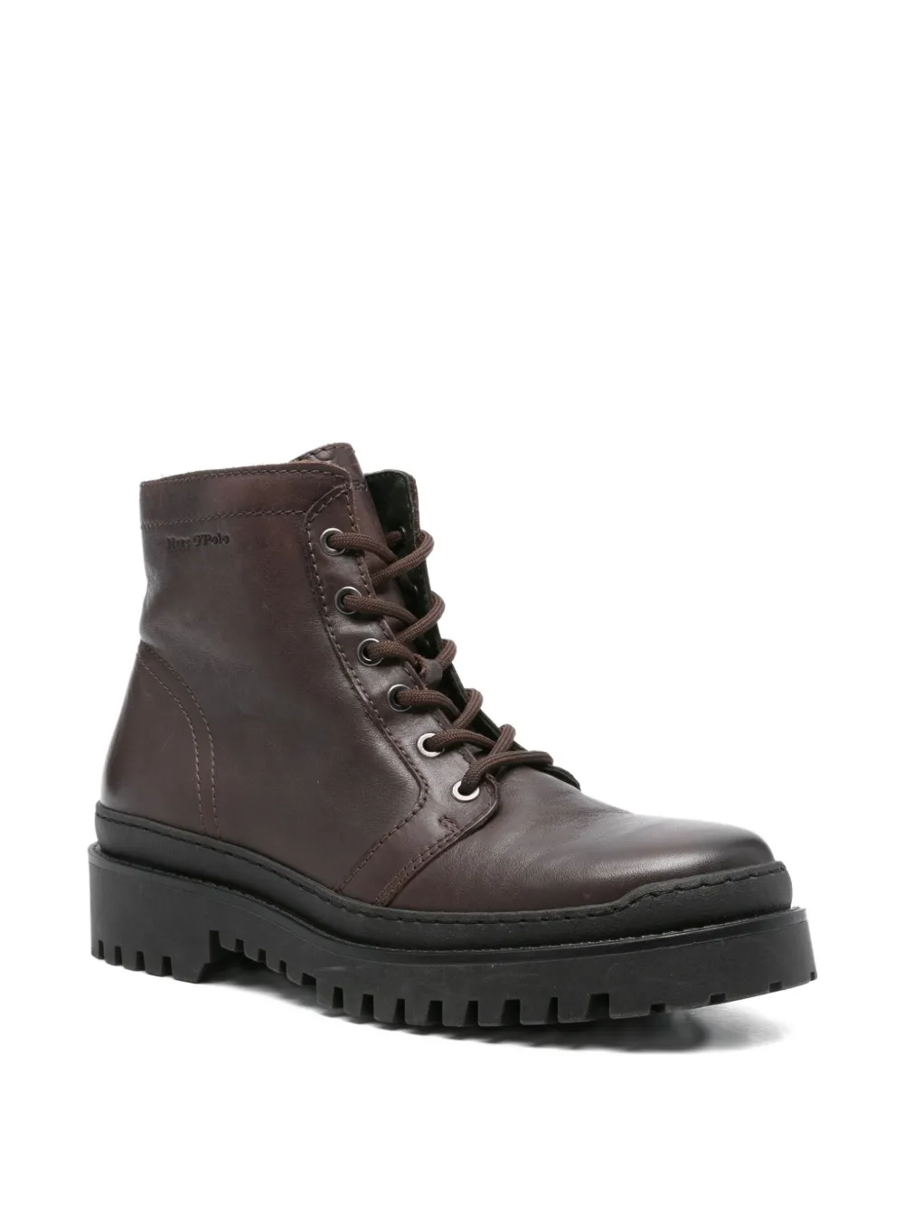 Marc O'Polo lace-up biker boots Brown