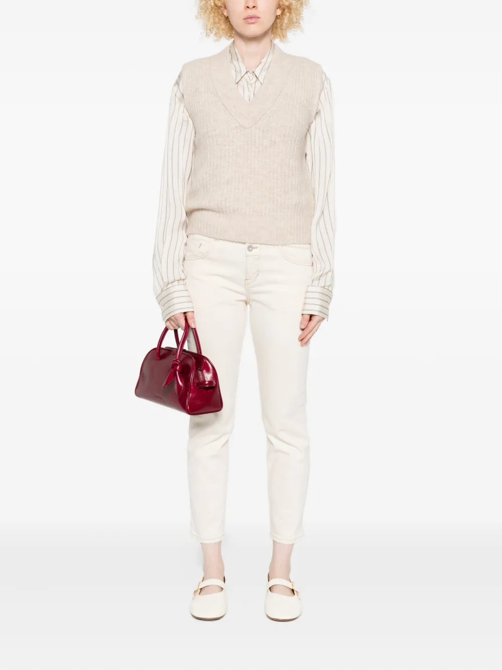 Marc O'Polo button-detail trousers - Beige