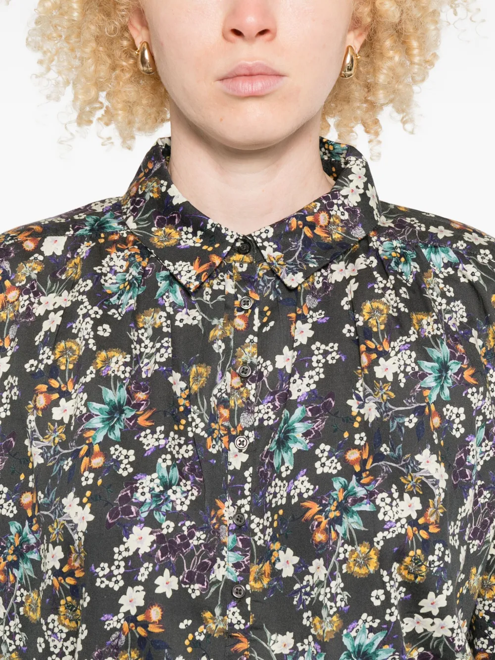 Marc O'polo Floral-pattern Shirt In Black