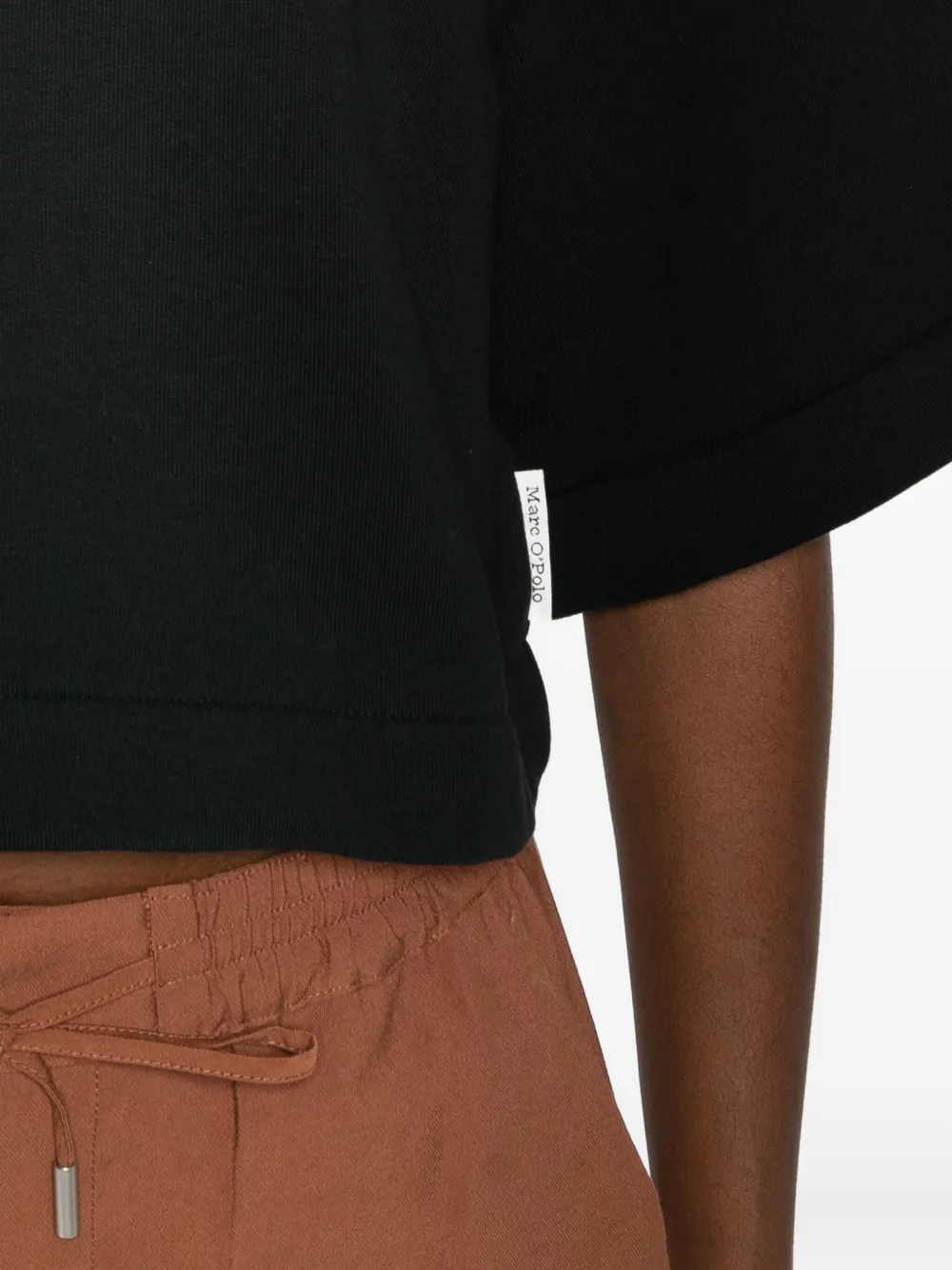 Marc O'Polo Cropped T-shirt met raglan mouwen Zwart